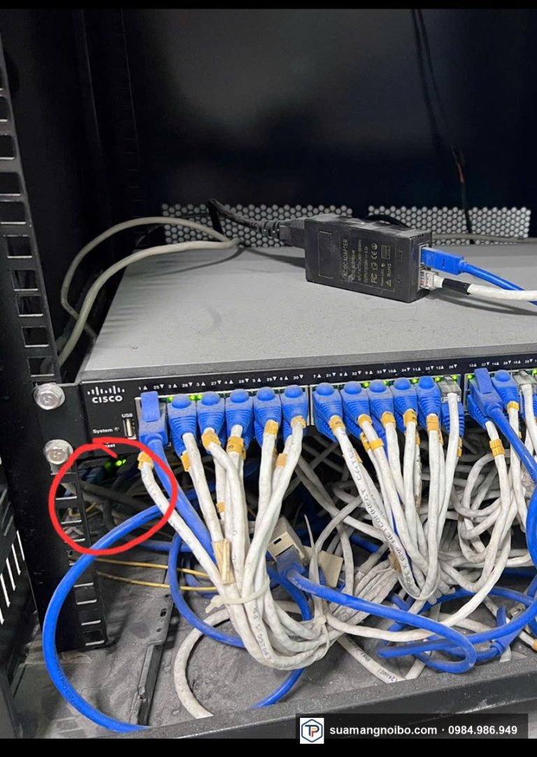 Patch panel trong tủ mạng